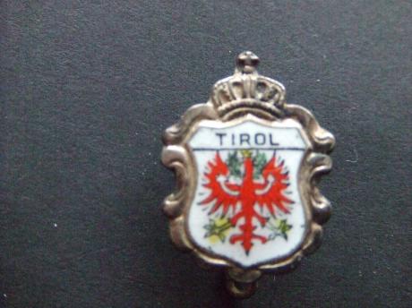 Tirol stadswapen Zwitserland zilverkleurig-wit emaille broch